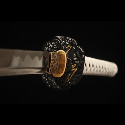 Handmade Game Ghost of Tsushima Katana Sword High Manganese Steel with Bo-Hi Blade Full Tang-COOLKATANA