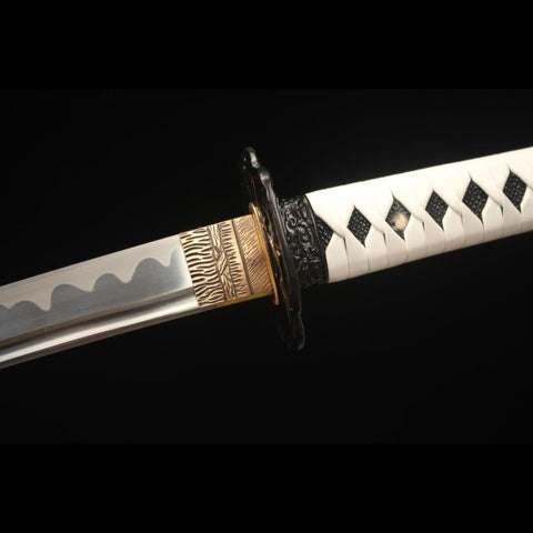 Handmade Game Ghost of Tsushima Katana Sword High Manganese Steel with Bo-Hi Blade Full Tang-COOLKATANA