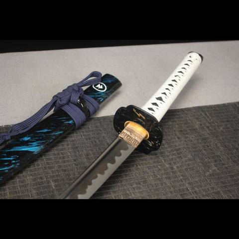 Handmade Game Ghost of Tsushima Katana Sword High Manganese Steel with Bo-Hi Blade Full Tang-COOLKATANA