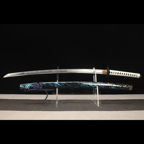 Handmade Game Ghost of Tsushima Katana Sword High Manganese Steel with Bo-Hi Blade Full Tang-COOLKATANA