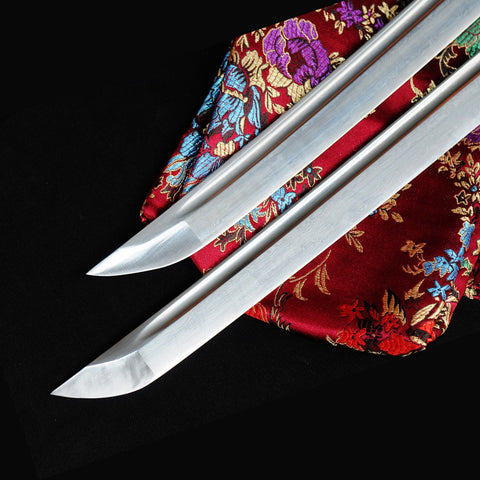 Hand Forged Japanese Daisho Katana Sword+Wakizashi Sword 2 Piece Set Brass Tsuba-COOLKATANA-SL-346-U