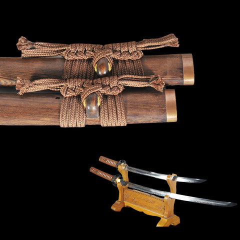 Hand Forged Japanese Daisho Katana Sword+Wakizashi Sword 2 Piece Set Clay Tempered Battle Ready-COOLKATANA-SL-1174-U