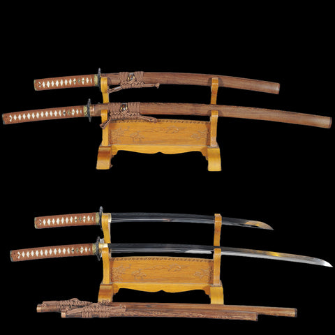 Hand Forged Japanese Daisho Katana Sword+Wakizashi Sword 2 Piece Set Clay Tempered Battle Ready-COOLKATANA-SL-1174-U