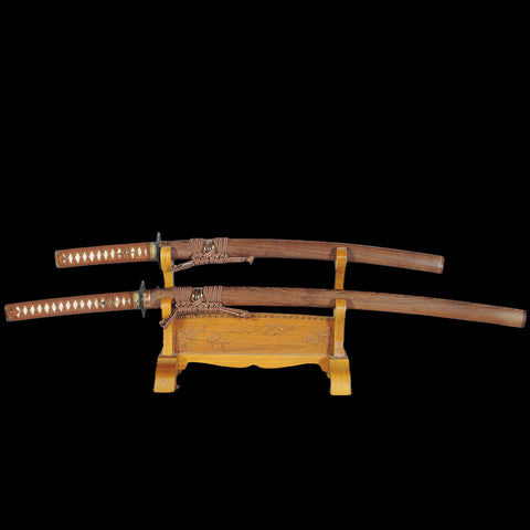 Hand Forged Japanese Daisho Katana Sword+Wakizashi Sword 2 Piece Set Clay Tempered Battle Ready-COOLKATANA-SL-1174-U