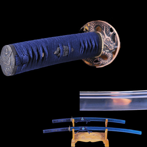 Hand Forged Japanese Daisho Katana Sword+Wakizashi Sword 2 Piece Set Dragon Tsuba-COOLKATANA-SL1-037-U