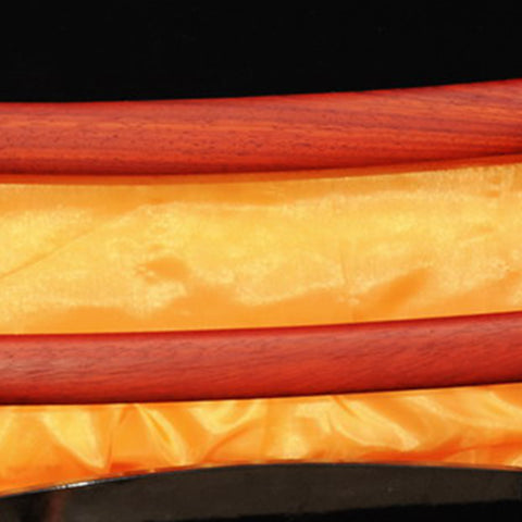 Hand Forged Japanese Daisho Katana+Wakizashi Sword Set 1095 High Carbon Steel Redwood Shirasaya-COOLKATANA-SL-361-U