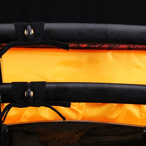 Hand Forged Japanese Daisho Sword Katana+Wakizashi Folded Steel Damascus Brass Tsuba Full Tang-COOLKATANA-SL-804-U