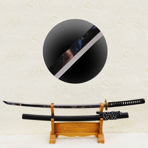 Hand Forged Japanese Katana Sword 1095 High Carbon Steel Bruce Lee Copper Tsuba Mirrorlike Light Blade-COOLKATANA