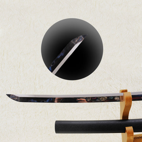Hand Forged Japanese Katana Sword 1095 High Carbon Steel Bruce Lee Copper Tsuba Mirrorlike Light Blade-COOLKATANA