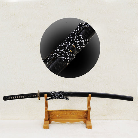 Hand Forged Japanese Katana Sword 1095 High Carbon Steel Bruce Lee Copper Tsuba Mirrorlike Light Blade-COOLKATANA