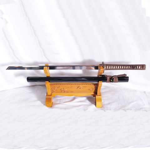Hand Forged Japanese Ninja Chokuto Straight Blade Ninjato 1095 Carbon Steel KIRIHA-ZUKURI Shape-COOLKATANA-SL-1093-U