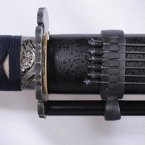 Hand Forged Japanese Ninja Sword Chokuto Damascus Steel With Blowing Needles-COOLKATANA