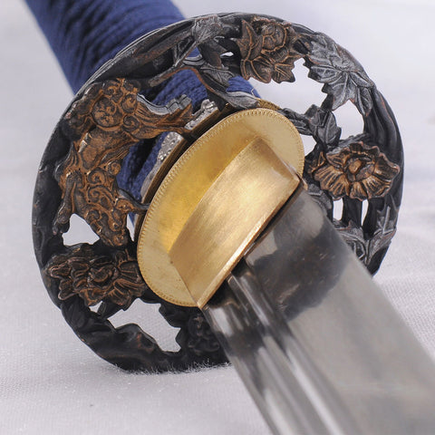 Hand Forged Japanese Ninja Sword Damascus Folded Steel Straight Blade Ninjiato Unokubi-Zukuri-COOLKATANA-SL-1102QQ-U