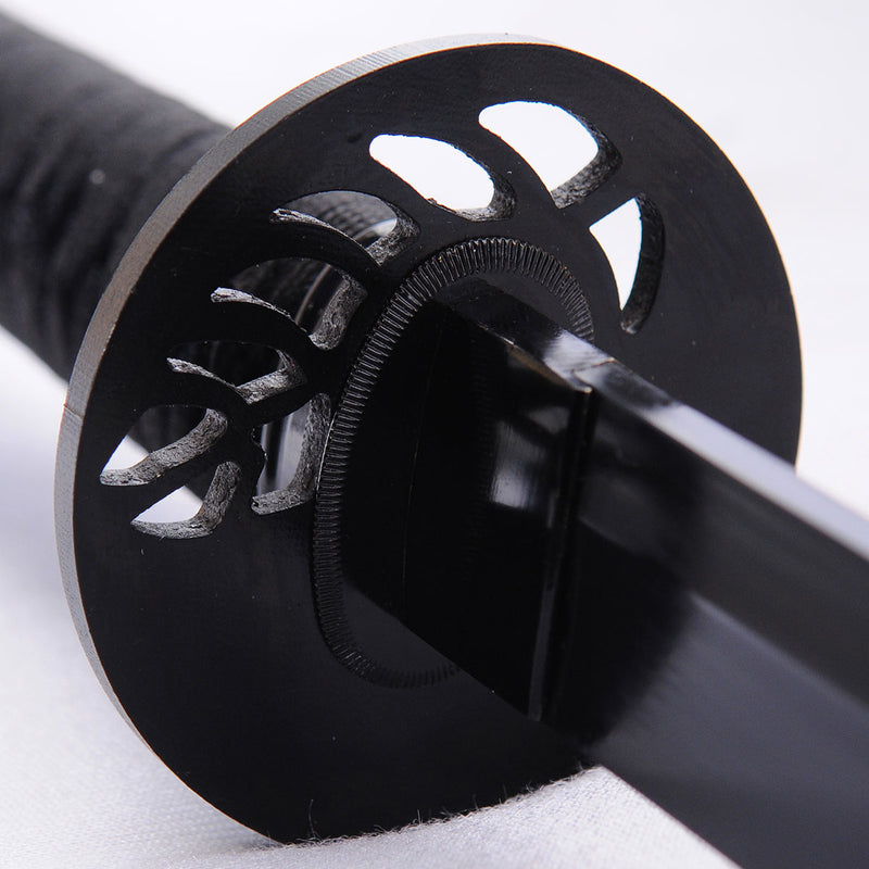 Hand Forged Japanese Ninja Sword Folded Steel Chokuto Black Blade With Blowing Needles - COOLKATANA 