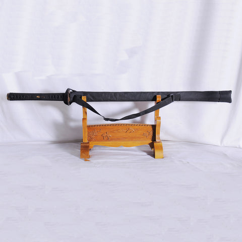 Hand Forged Japanese Ninja Sword Straight Blade 1095 Carbon Steel Clay Tempered KIRIHA-ZUKURI Shape-COOLKATANA
