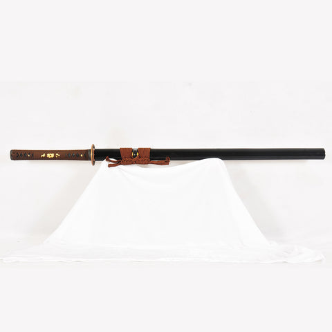 Hand Forged Japanese Ninja Sword Straight Blade Chokuto Folded Steel Dragon Tsuba Battle Ready-COOLKATANA-SL-1240-U