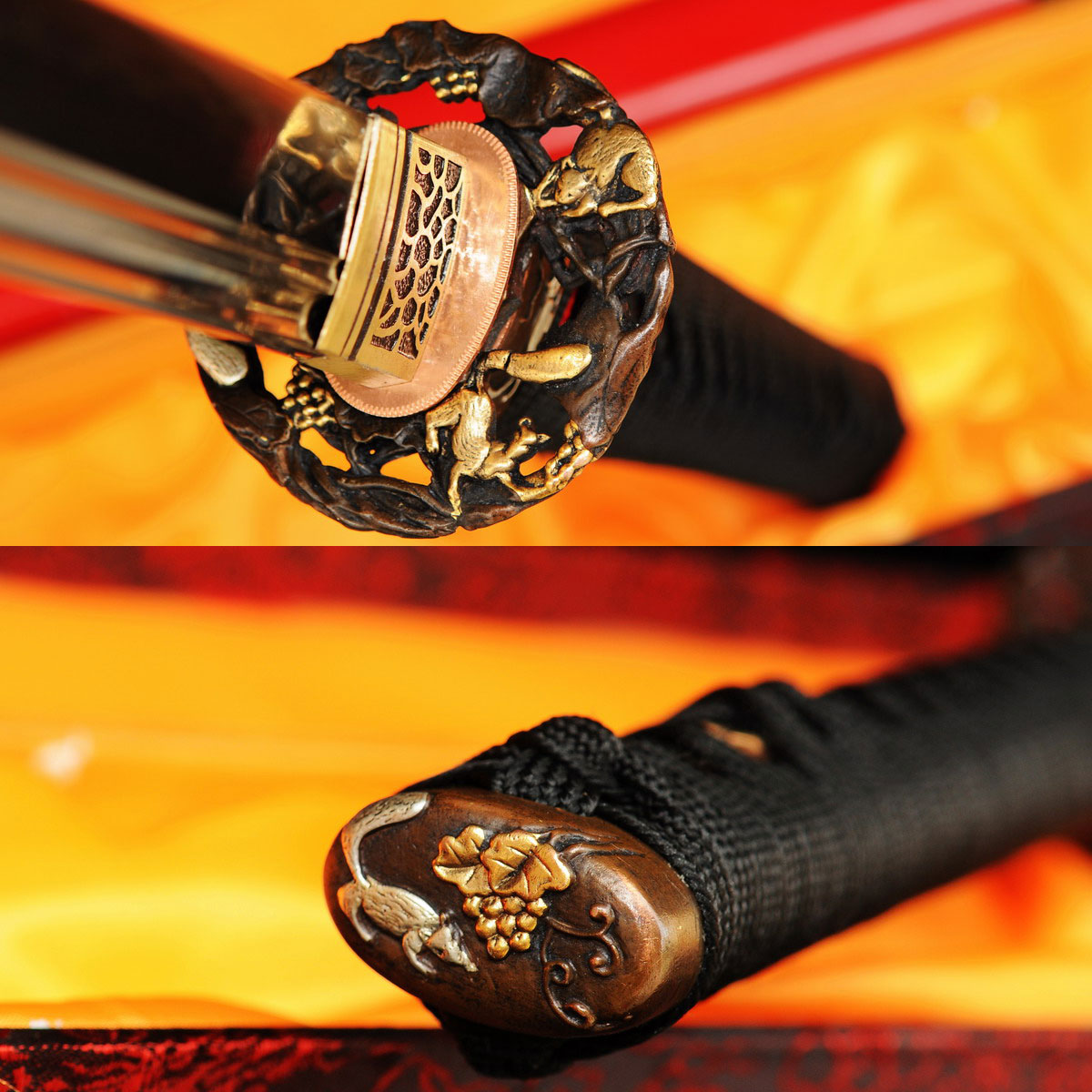 Hand Forged Japanese Ninja Sword Straight Blade Ninjato Clay Tempered ...