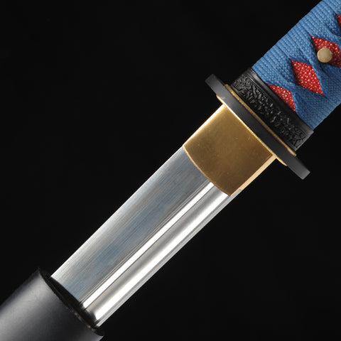 Hand Forged Japanese Ninja Sword Tsurugi Double Edge Straight Blade Sword 1095 High Carbon Steel-COOLKATANA