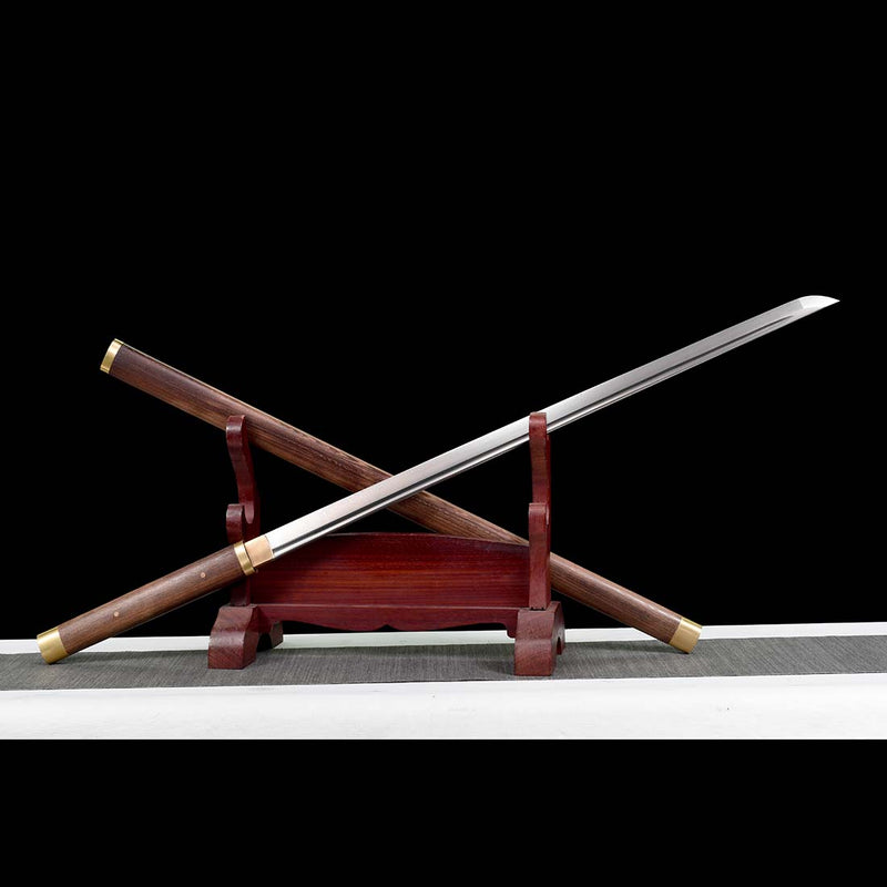 Hand Forged Japanese Ninjato Sword Folded Steel Straight Blade Full Tang - COOLKATANA 