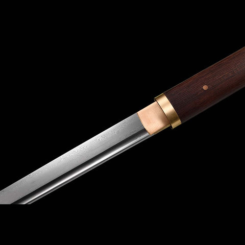 Hand Forged Japanese Ninjato Sword Folded Steel Straight Blade Full Tang-COOLKATANA-SL-1325-U