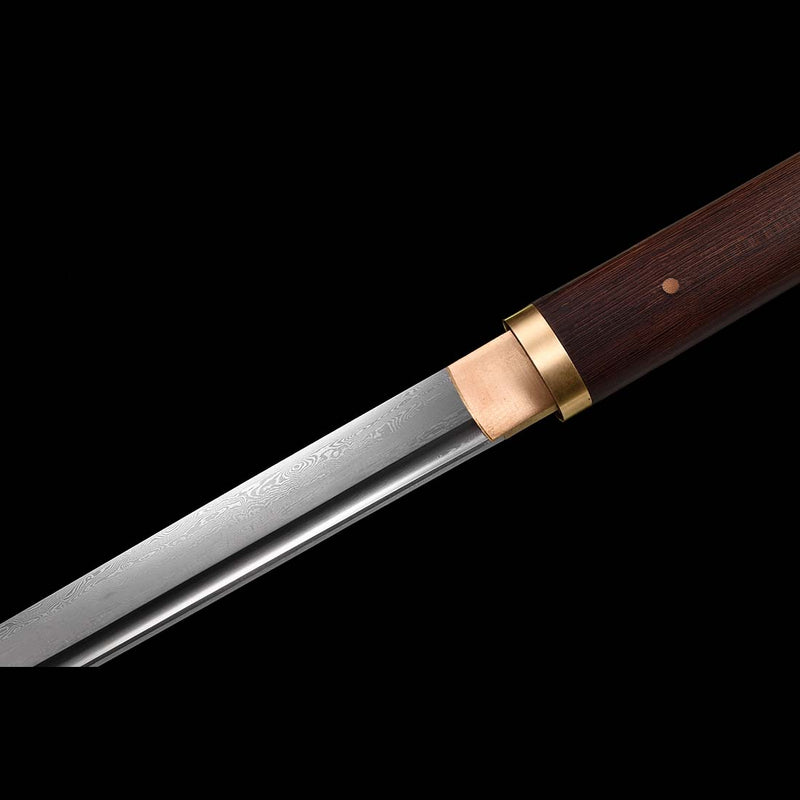 Hand Forged Japanese Ninjato Sword Folded Steel Straight Blade Full Tang - COOLKATANA 