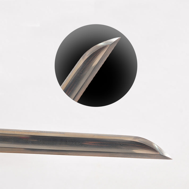 Hand Forged Japanese Ninjato Sword Folded Steel Straight Blade Shirasaya Big BOHI - COOLKATANA 