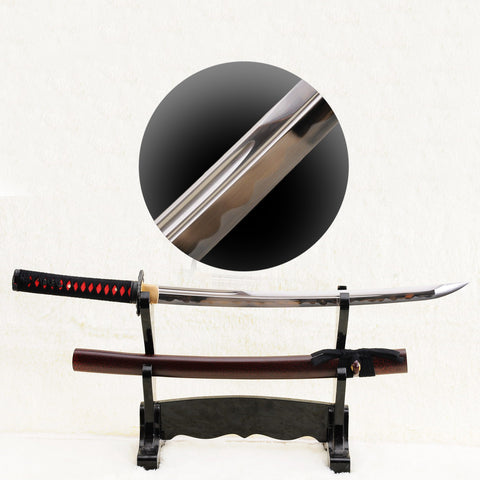 Hand Forged Japanese O-Kissaki Wakizashi 1095 Carbon Steel Sword Unokubi-Zukuri Blade Battle Ready-COOLKATANA-SL-838-U