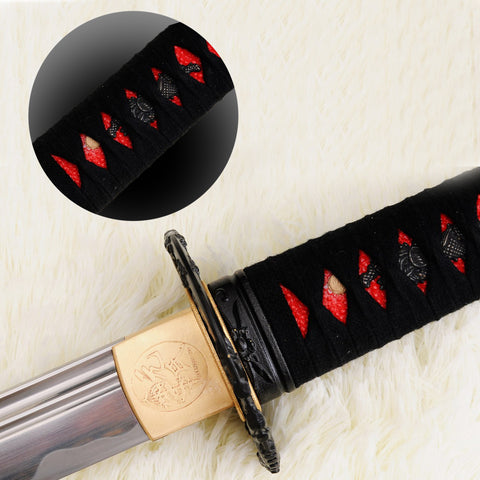 Hand Forged Japanese O-Kissaki Wakizashi 1095 Carbon Steel Sword Unokubi-Zukuri Blade Battle Ready-COOLKATANA-SL-838-U