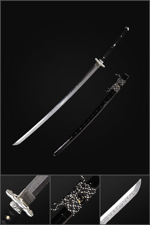 Hand Forged Japanese Samurai Katana Sword 1095 High Carbon Steel Hitatsura Hamon-COOLKATANA-SL-1408-U