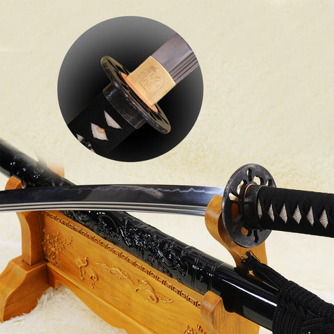 Hand Forged Japanese Samurai Katana Sword 1095 Carbon Steel Clay Tempered Hand-Engraved Saya-COOLKATANA-SL-871-U