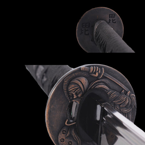 Hand Forged Japanese Samurai Katana Sword 1095 Carbon Steel Unokubi-Zukuri Blade Hand-Abrasive Hamon-COOLKATANA-SL-1100-U