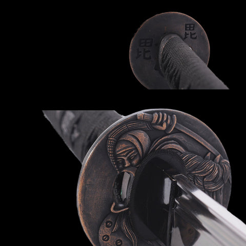 Hand Forged Japanese Samurai Katana Sword 1095 Carbon Steel Unokubi-Zukuri Blade Hand-Abrasive Hamon-COOLKATANA