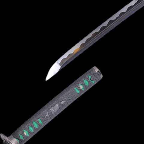 Hand Forged Japanese Samurai Katana Sword 1095 Carbon Steel Unokubi-Zukuri Blade Hand-Abrasive Hamon-COOLKATANA