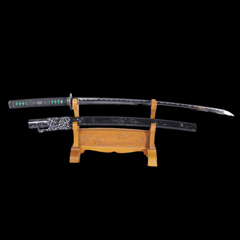Hand Forged Japanese Samurai Katana Sword 1095 Carbon Steel Unokubi-Zukuri Blade Hand-Abrasive Hamon-COOLKATANA-SL-1100-U