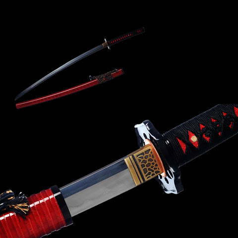 Hand Forged Japanese Samurai Katana Sword 1095 Folded Steel Clay Tempered Full Tang-COOLKATANA