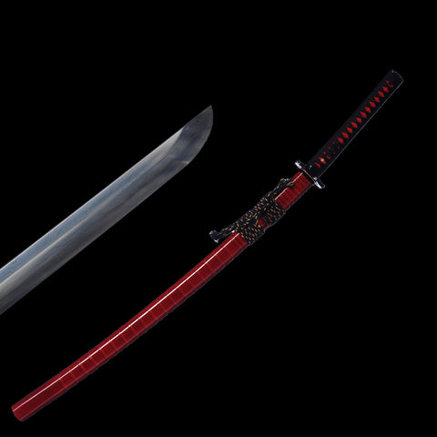 Hand Forged Japanese Samurai Katana Sword 1095 Folded Steel Clay Tempered Full Tang-COOLKATANA