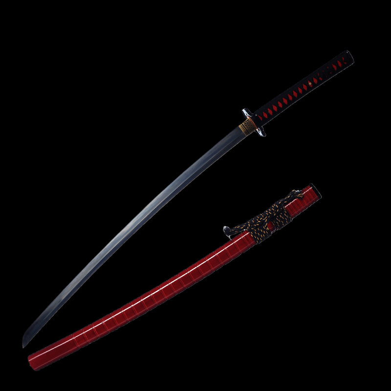 Hand Forged Japanese Samurai Katana Sword 1095 Folded Steel Clay Tempered Full Tang - COOLKATANA 