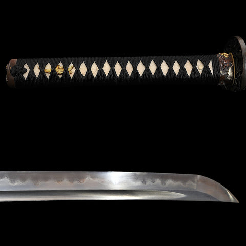 Hand Forged Japanese Samurai Katana Sword 1095 Folded Steel Clay Tempered Hand-Drawn Crane Saya-COOLKATANA-SL-1403-U