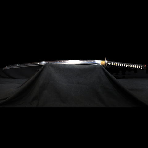 Hand Forged Japanese Samurai Katana Sword 1095 Folded Steel Clay Tempered Hand-Drawn Crane Saya-COOLKATANA