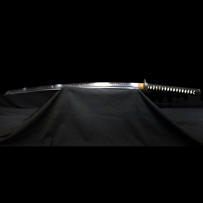 Hand Forged Japanese Samurai Katana Sword 1095 Folded Steel Clay Tempered Hand-Drawn Crane Saya - COOLKATANA 