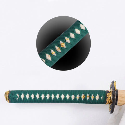 Hand Forged Japanese Samurai Katana Sword 1095 Folded Steel Clay Tempered Suguha Hamon Snake Tsuba Full Tang-COOLKATANA-SL-1258-U