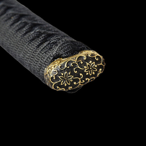 Hand Forged Japanese Samurai Katana Sword 1095 High Carbon Steel Black Blade Clay Tempered Unokubi-Zukuri-COOLKATANA-SL-1166-U