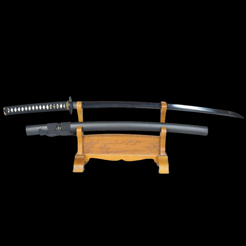 Hand Forged Japanese Samurai Katana Sword 1095 High Carbon Steel Black Blade Clay Tempered Unokubi-Zukuri-COOLKATANA-SL-1166-U