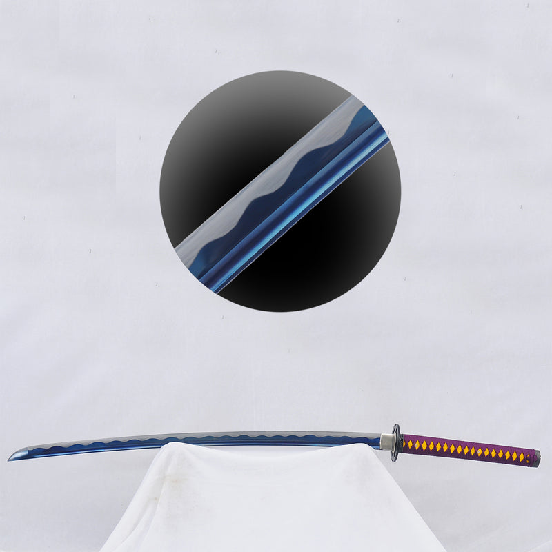 Hand Forged Japanese Samurai Katana Sword 1095 High Carbon Steel Blue Blade - COOLKATANA 