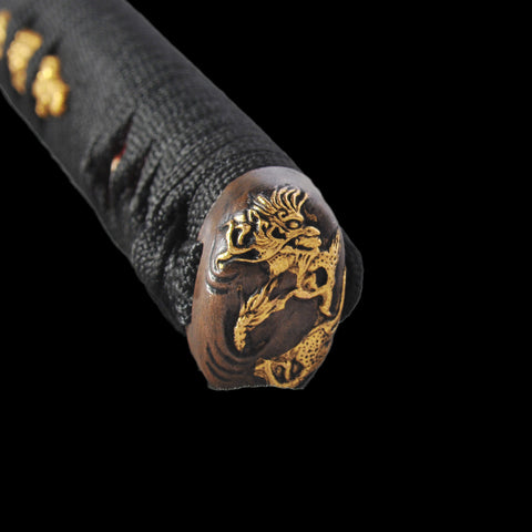 Hand Forged Japanese Samurai Katana Sword 1095 High Carbon Steel Clay Tempered Black Blade Functional-COOLKATANA-SL-1167-U
