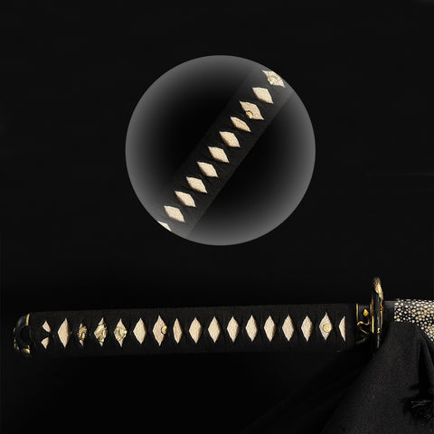 Hand Forged Japanese Samurai Katana Sword 1095 High Carbon Steel Clay Tempered Choji Hamon Snake Tsuba-COOLKATANA-SL-1410-U