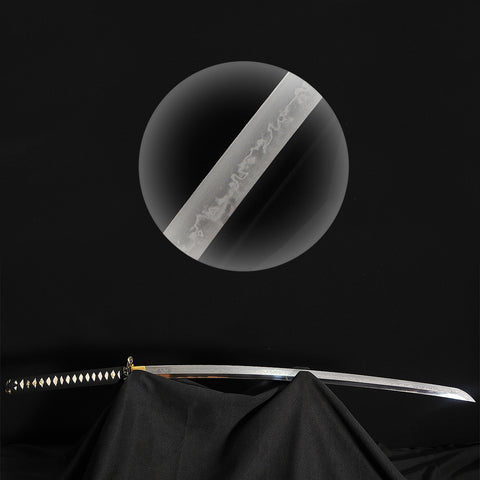 Hand Forged Japanese Samurai Katana Sword 1095 High Carbon Steel Clay Tempered Choji Hamon Snake Tsuba-COOLKATANA-SL-1410-U