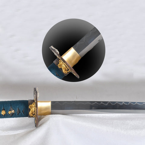 Hand Forged Japanese Samurai Katana Sword 1095 High Carbon Steel Clay Tempered Mirrorlike Blade Tiger Tsuba-COOLKATANA