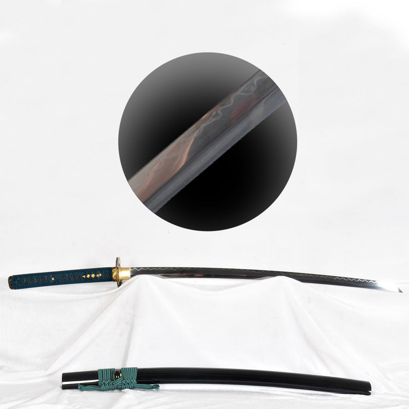 Hand Forged Japanese Samurai Katana Sword 1095 High Carbon Steel Clay Tempered Mirrorlike Blade Tiger Tsuba - COOLKATANA 
