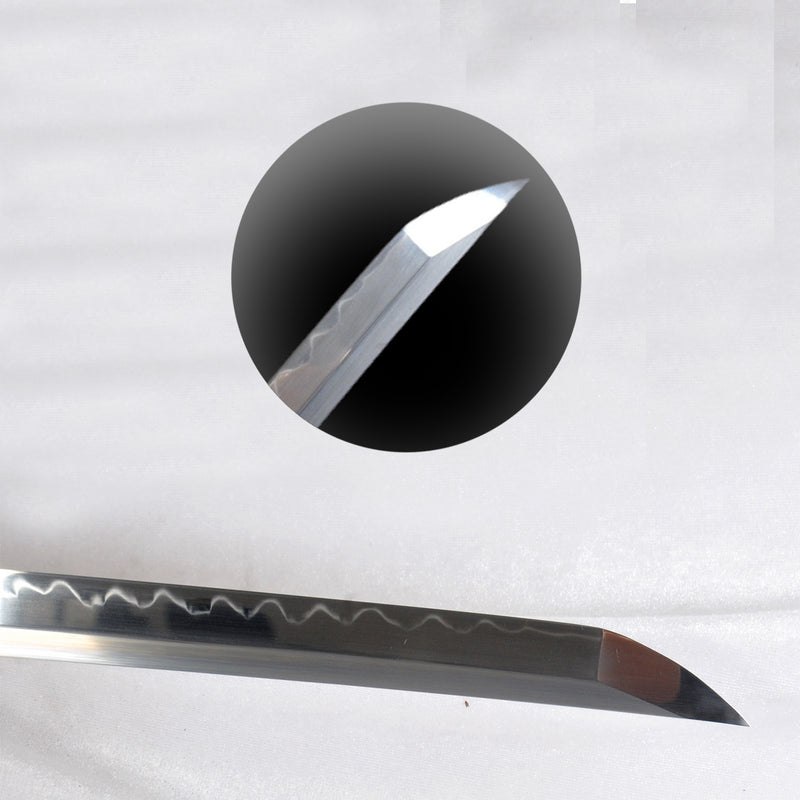 Hand Forged Japanese Samurai Katana Sword 1095 High Carbon Steel Clay Tempered Mirrorlike Blade Tiger Tsuba - COOLKATANA 